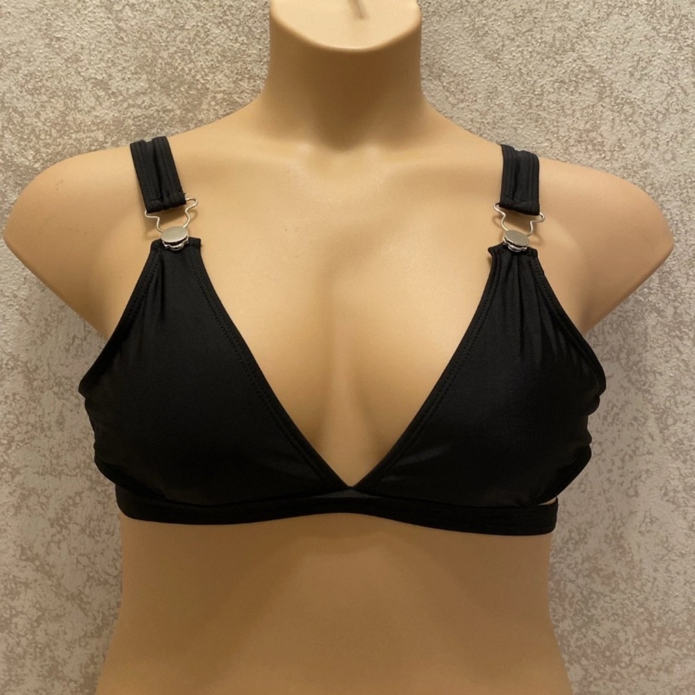 SHEIN Black Suspender Detail Bikini Top